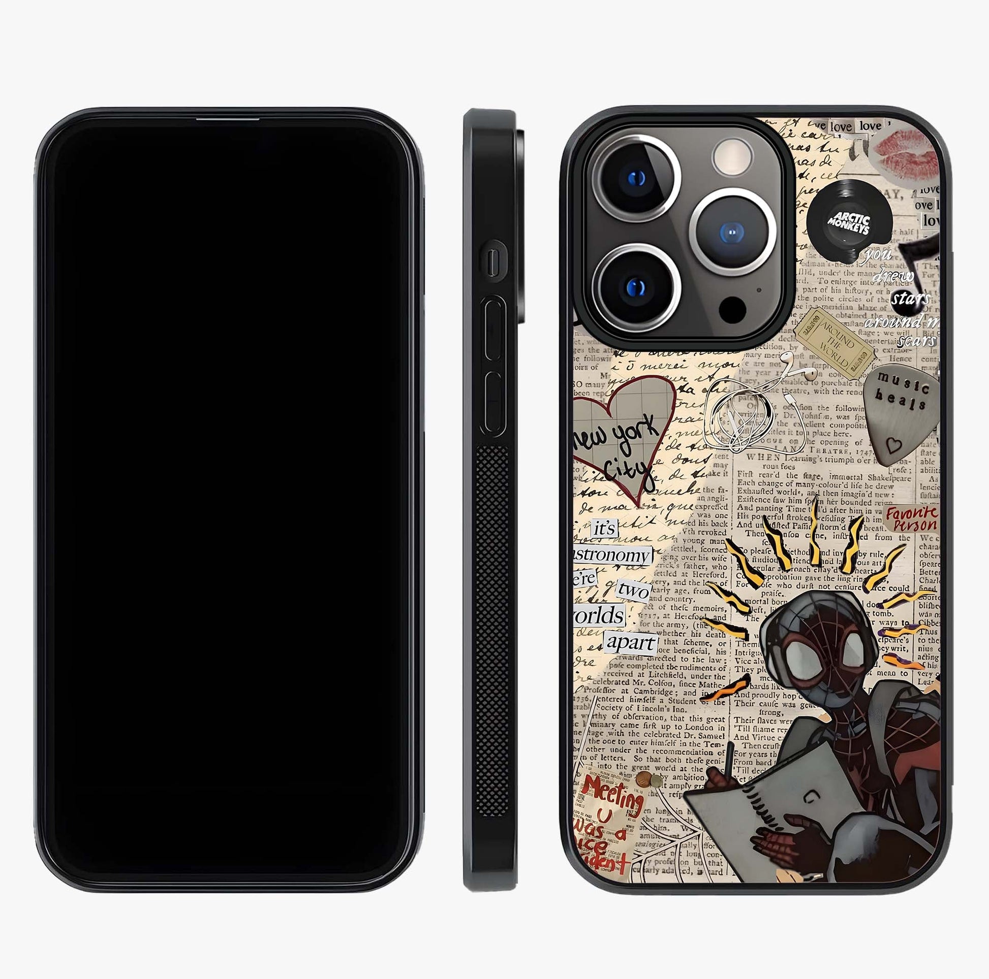 City Dream Sketch Glass Case displayed upright for full design visibility and premium finish.
