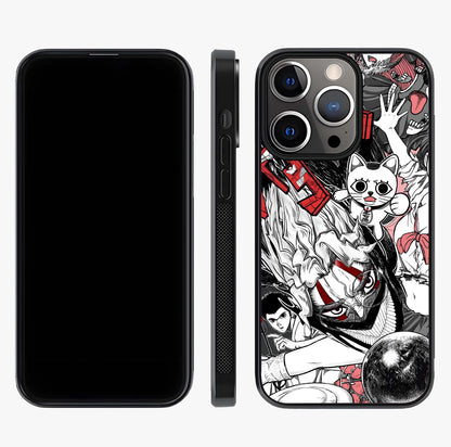 Crimson Chaos Panel Glass Case displayed upright for full design visibility and premium finish.