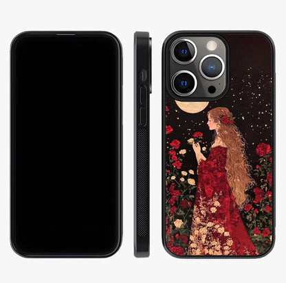 Crimson Dreams Glass Case displayed upright for full design visibility and premium finish.