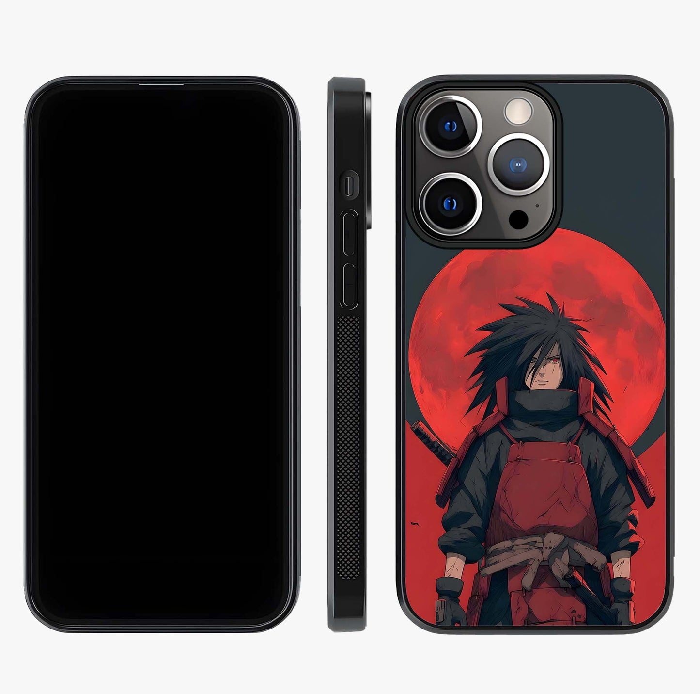 Crimson Moon Warlord Glass Case displayed upright for full design visibility and premium finish.