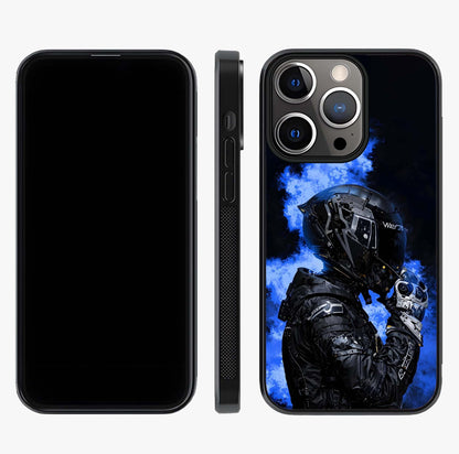Cyber Sentinel Protocol Glass Case displayed upright for full design visibility and premium finish.