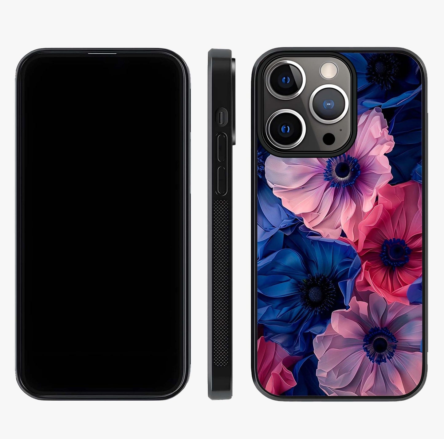 Flower Paper Art Pattern Glass Case displayed upright for full design visibility and premium finish.