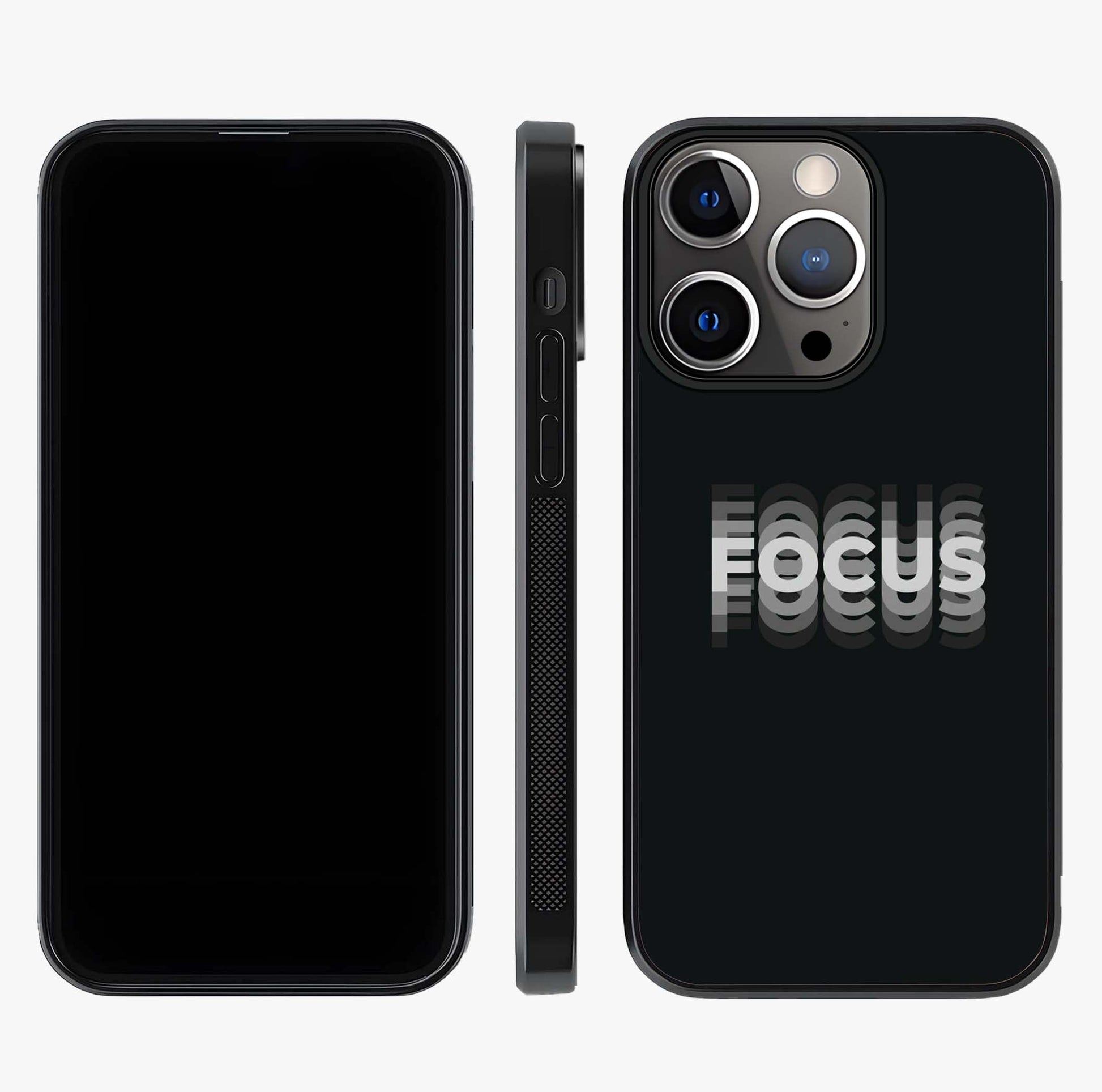 Focus Mode On Glass Case displayed upright for full design visibility and premium finish.