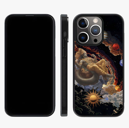 Galactic Divine God Glass Case displayed upright for full design visibility and premium finish.