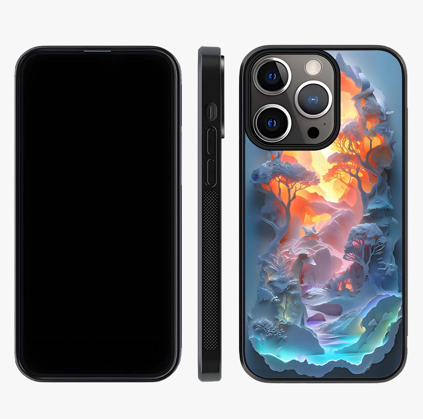 Glow Forest Portal Glass Case displayed upright for full design visibility and premium finish.