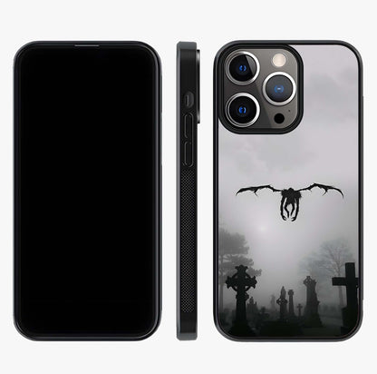 Graveyard Shadow Descent Glass Case displayed upright for full design visibility and premium finish.