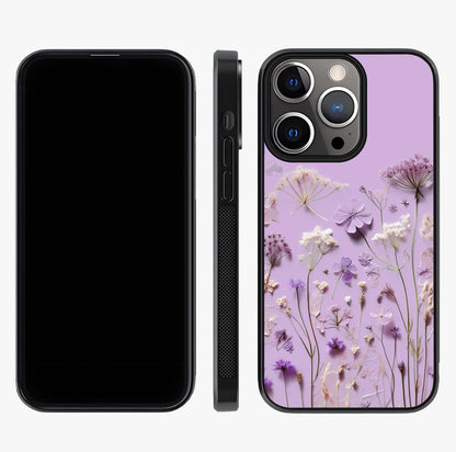 Lavender Blossom Dream Glass Case displayed upright for full design visibility and premium finish.