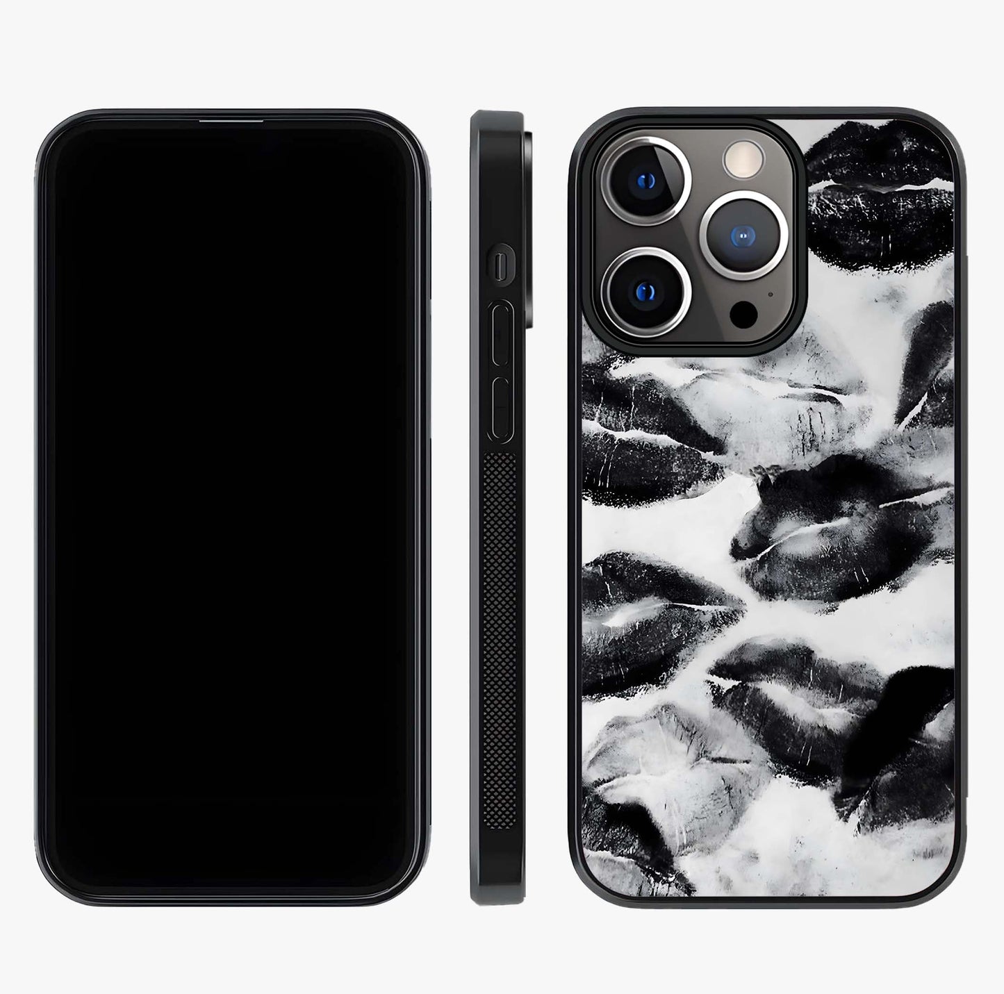 Midnight Kiss Marks Glass Case displayed upright for full design visibility and premium finish.