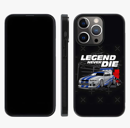 Midnight Racing Legacy Glass Case displayed upright for full design visibility and premium finish.