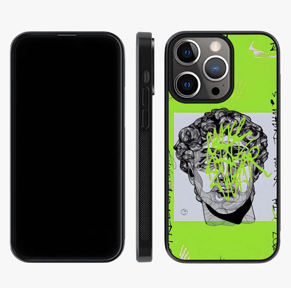 Neo Graffiti Rebellion Glass Case displayed upright for full design visibility and premium finish.