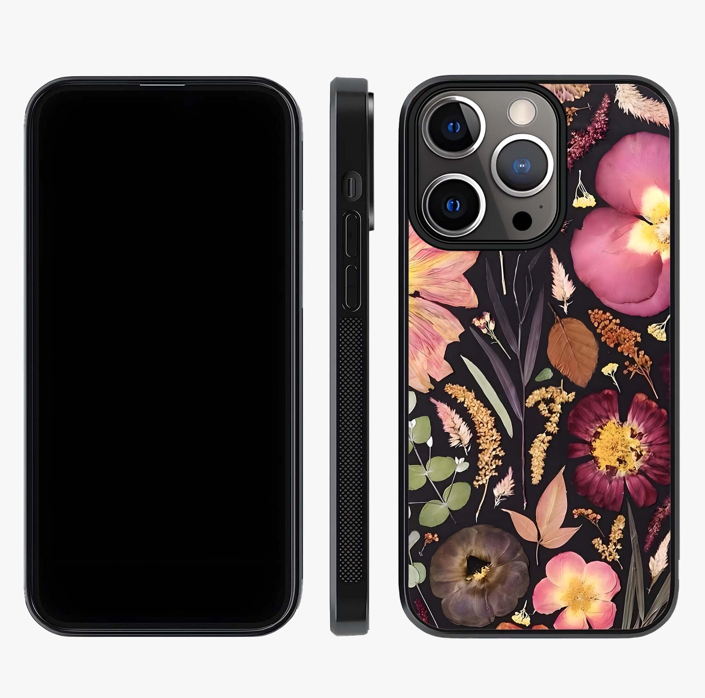 Petal Dream Tapestry Glass Case displayed upright for full design visibility and premium finish.