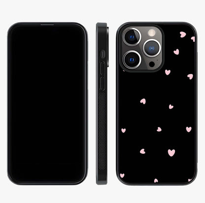Pink Love Drops Glass Case displayed upright for full design visibility and premium finish.