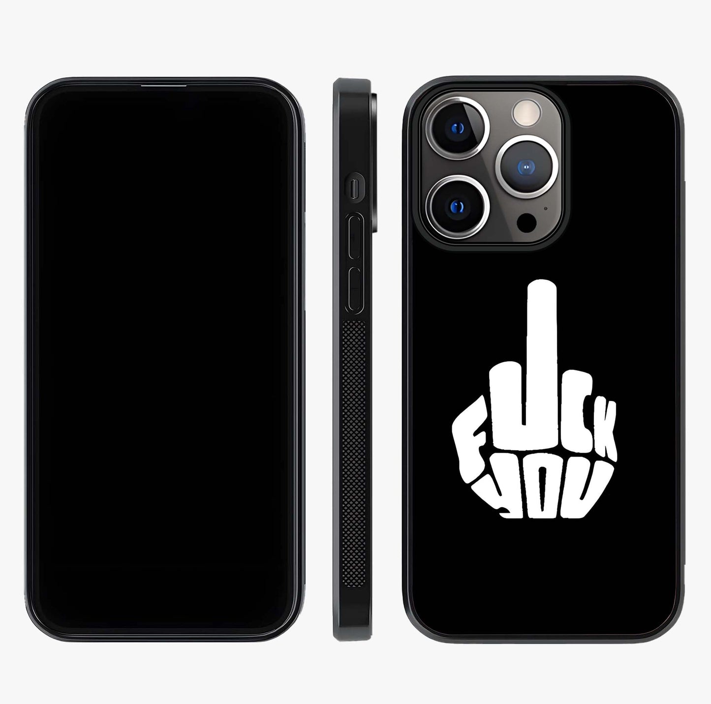 Rebel Mode On Glass Case displayed upright for full design visibility and premium finish.