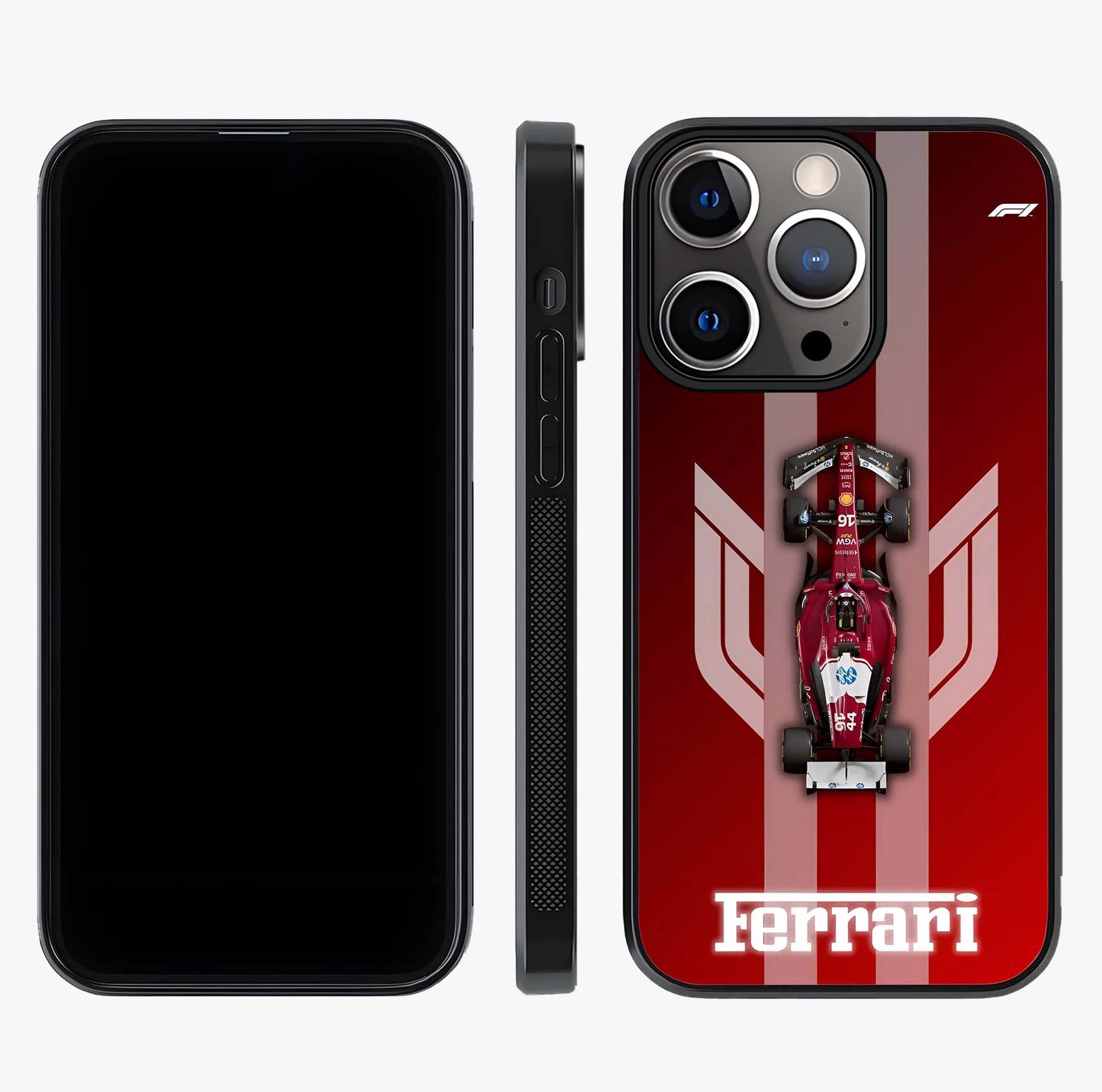 Red Ferrari F1 Vertical Glass Case displayed upright for full design visibility and premium finish.
