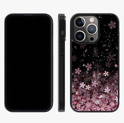 Small Starry Flowers Glass Case displayed upright for full design visibility and premium finish.