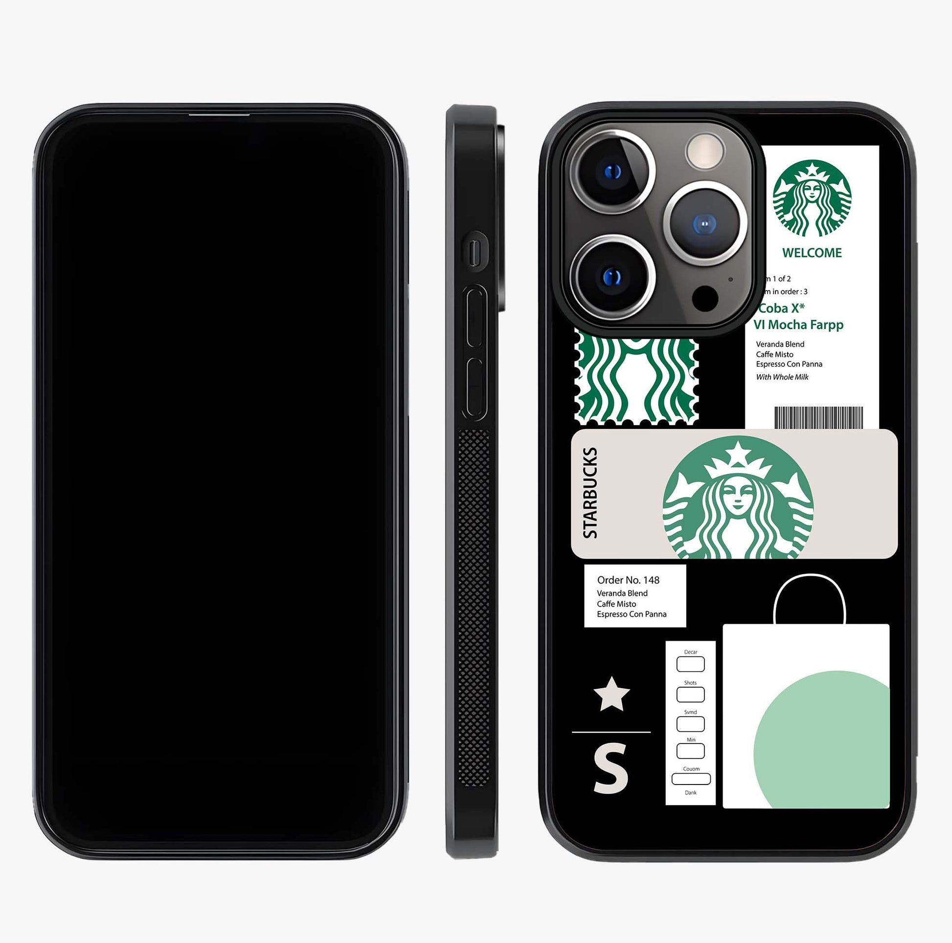 Starbucks Mocha Glass Case displayed upright for full design visibility and premium finish.