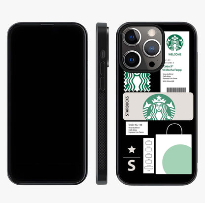 Starbucks Mocha Glass Case displayed upright for full design visibility and premium finish.
