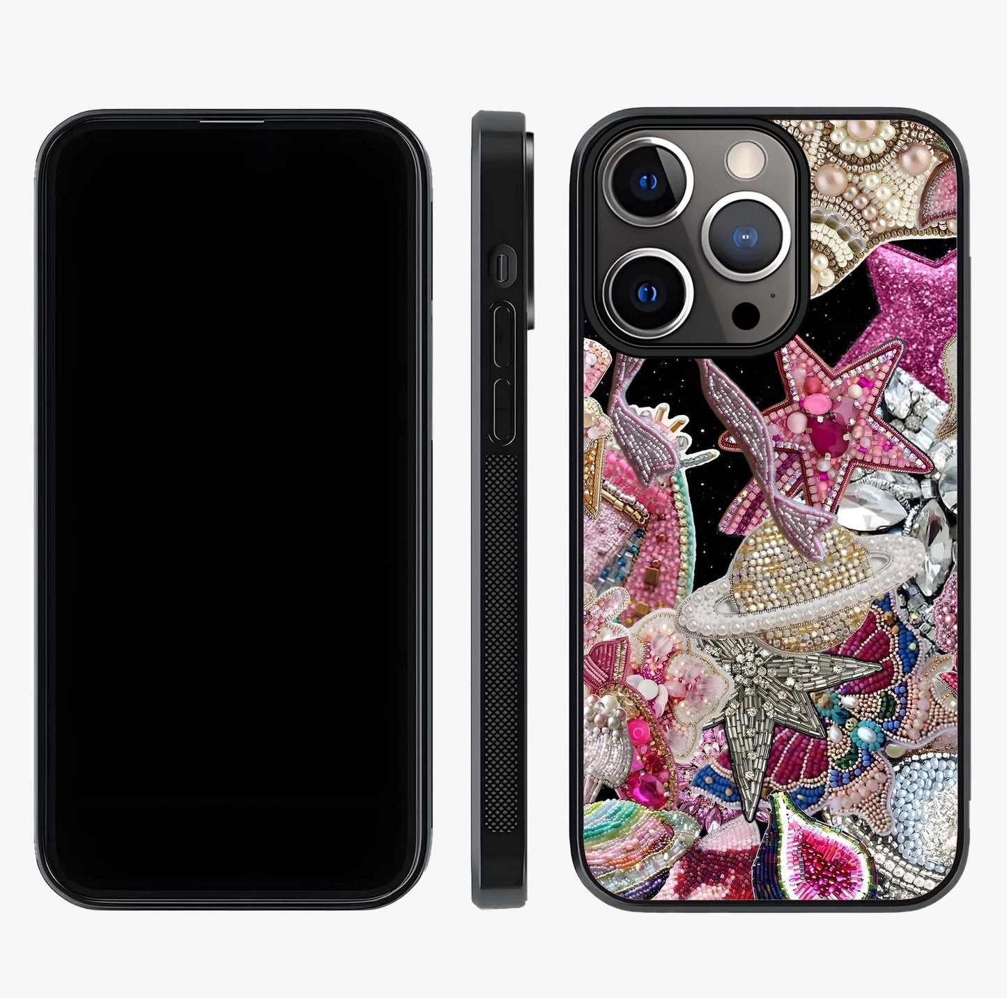 Starlit Jewel Dream Glass Case displayed upright for full design visibility and premium finish.