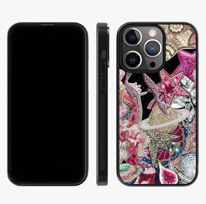 Starlit Jewel Dream Glass Case displayed upright for full design visibility and premium finish.