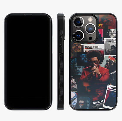The Weeknd Glass Case displayed upright for full design visibility and premium finish.