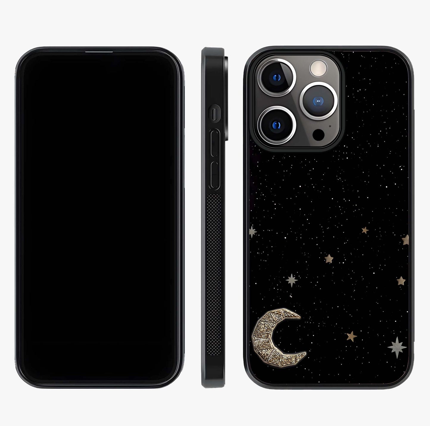 Twinkle Star With Half Moon Glass Case displayed upright for full design visibility and premium finish.