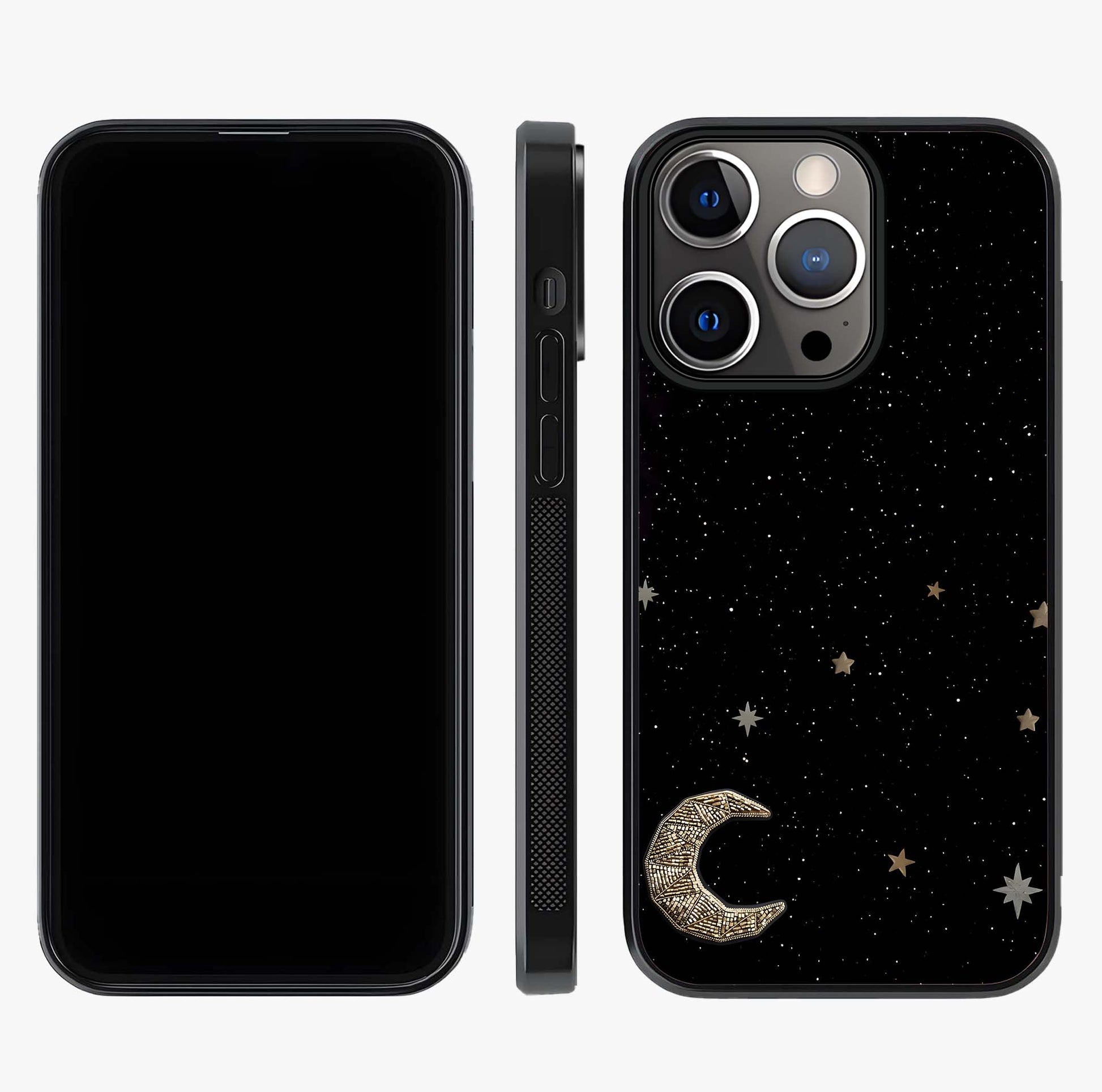 Twinkle Star With Half Moon Glass Case displayed upright for full design visibility and premium finish.