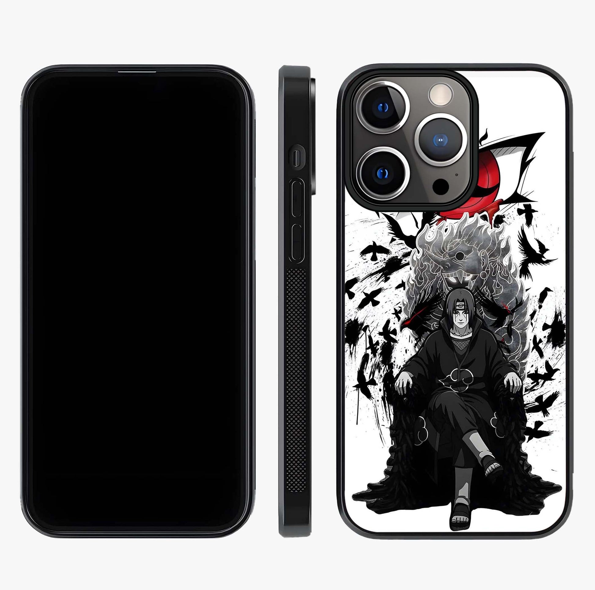 Uchiha Shadow Throne Glass Case displayed upright for full design visibility and premium finish.
