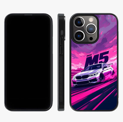 Velocity Drift Pulse Glass Case displayed upright for full design visibility and premium finish.