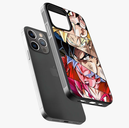 Anime Character Glass Case laid diagonally highlighting side profile, edges and glossy glass shine.