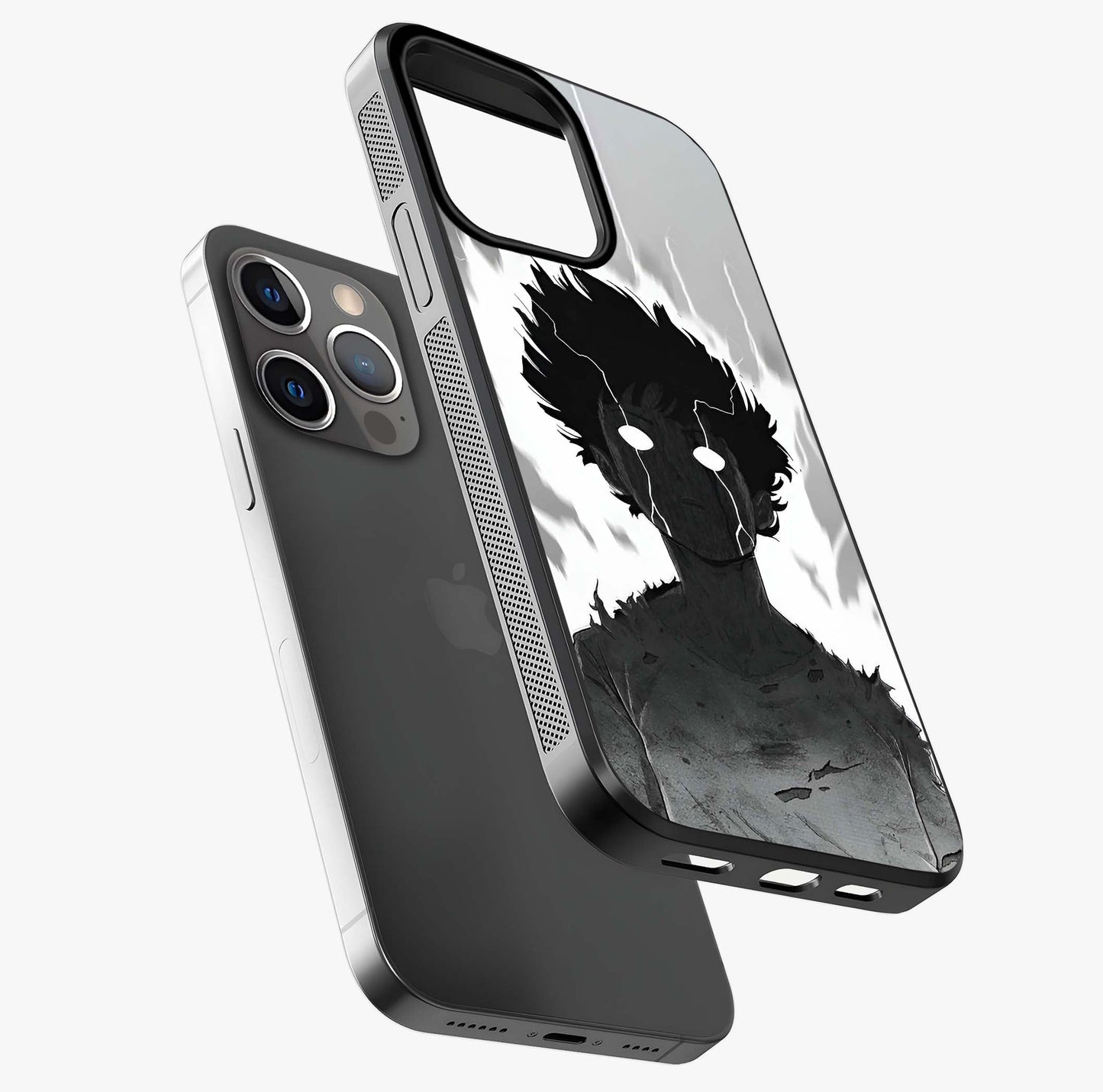 Awakened Inner Rage Glass Case laid diagonally highlighting side profile, edges and glossy glass shine.