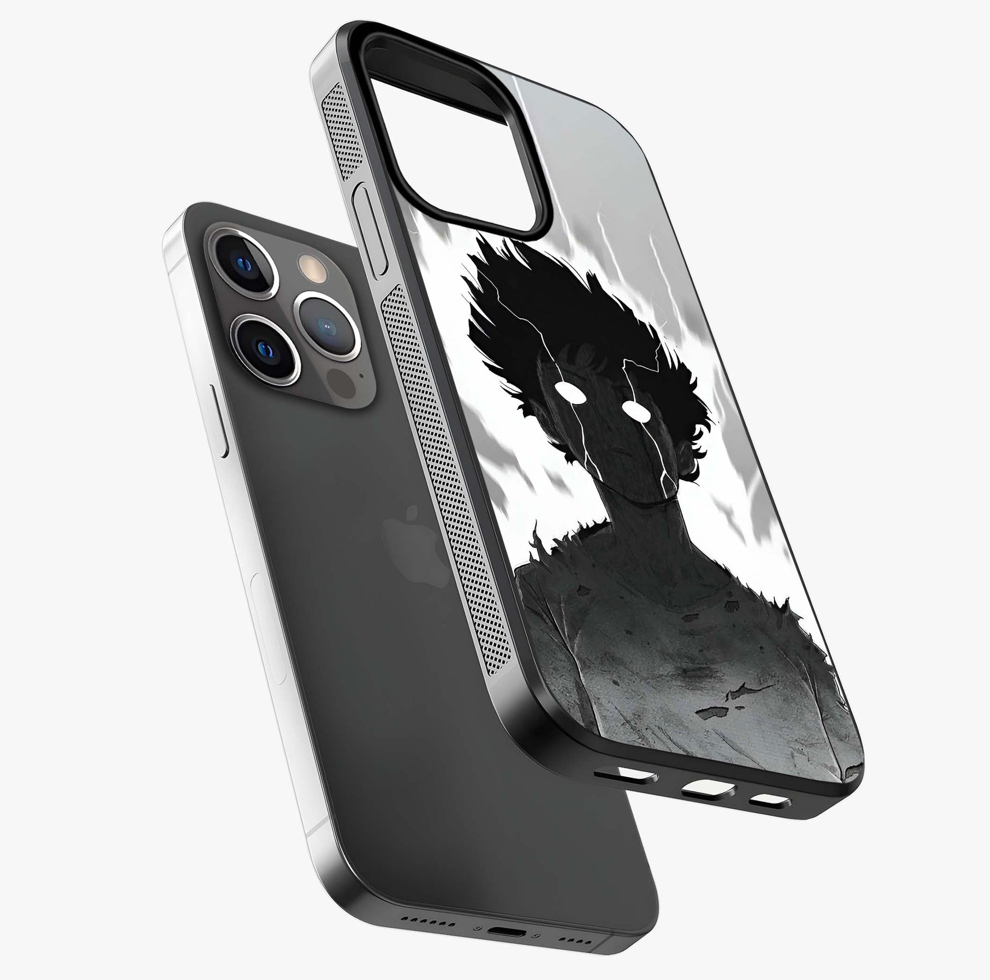 Awakened Inner Rage Glass Case laid diagonally highlighting side profile, edges and glossy glass shine.