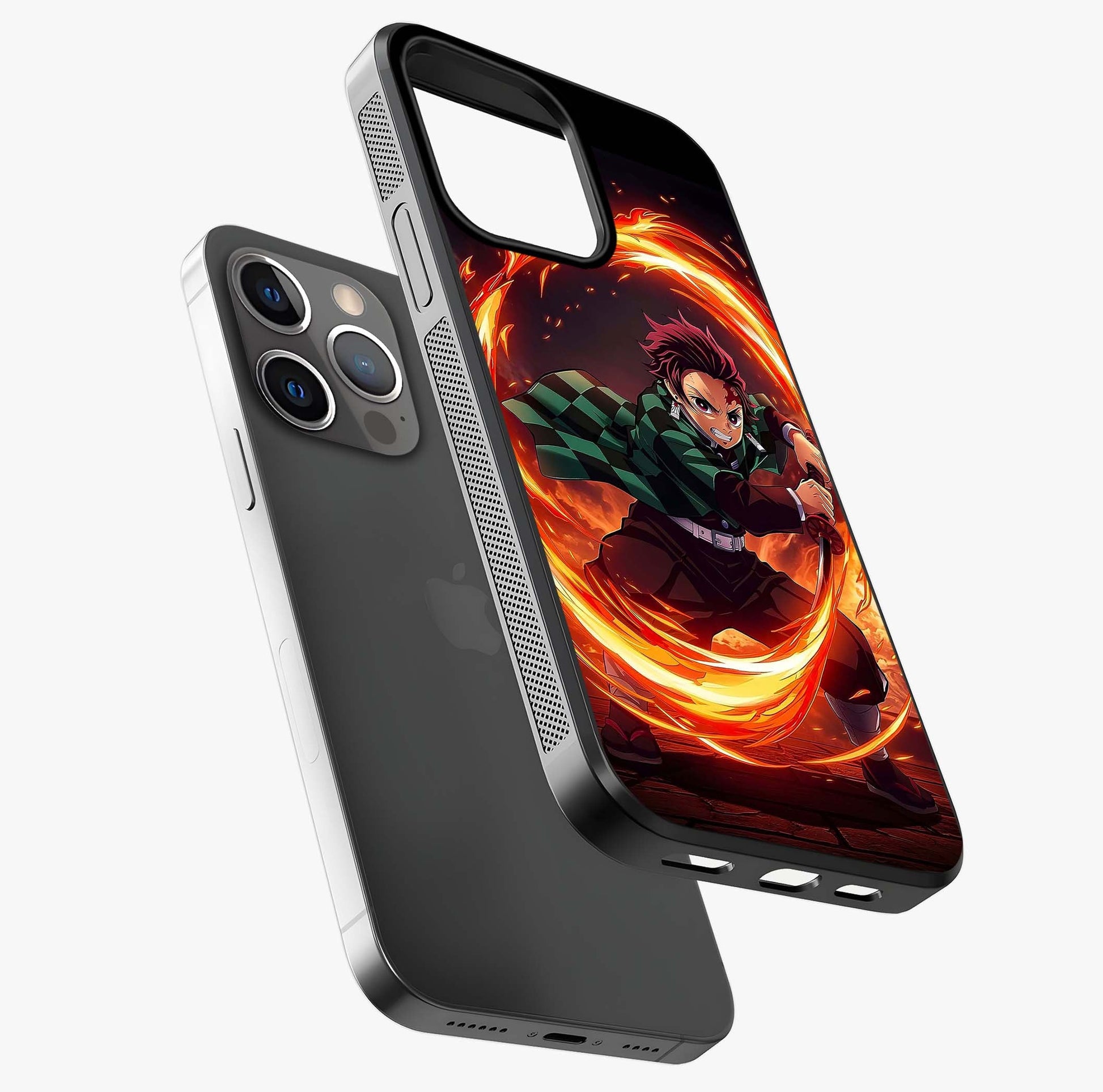 Blazing Sword Resolve Glass Case laid diagonally highlighting side profile, edges and glossy glass shine.