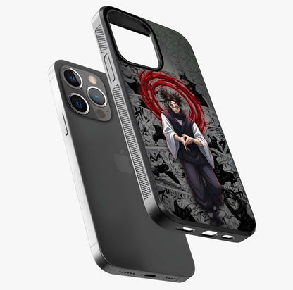 Cursed Ritual Ascension Glass Case laid diagonally highlighting side profile, edges and glossy glass shine.
