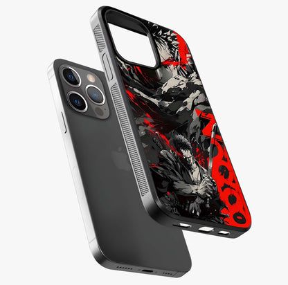 Demon Sword Resolve Glass Case laid diagonally highlighting side profile, edges and glossy glass shine.