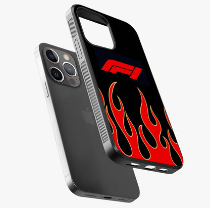 Fire F11 Glass Case laid diagonally highlighting side profile, edges and glossy glass shine.