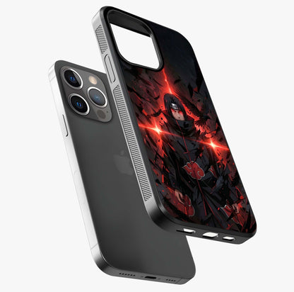 Focused Blade Discipline Glass Case laid diagonally highlighting side profile, edges and glossy glass shine.