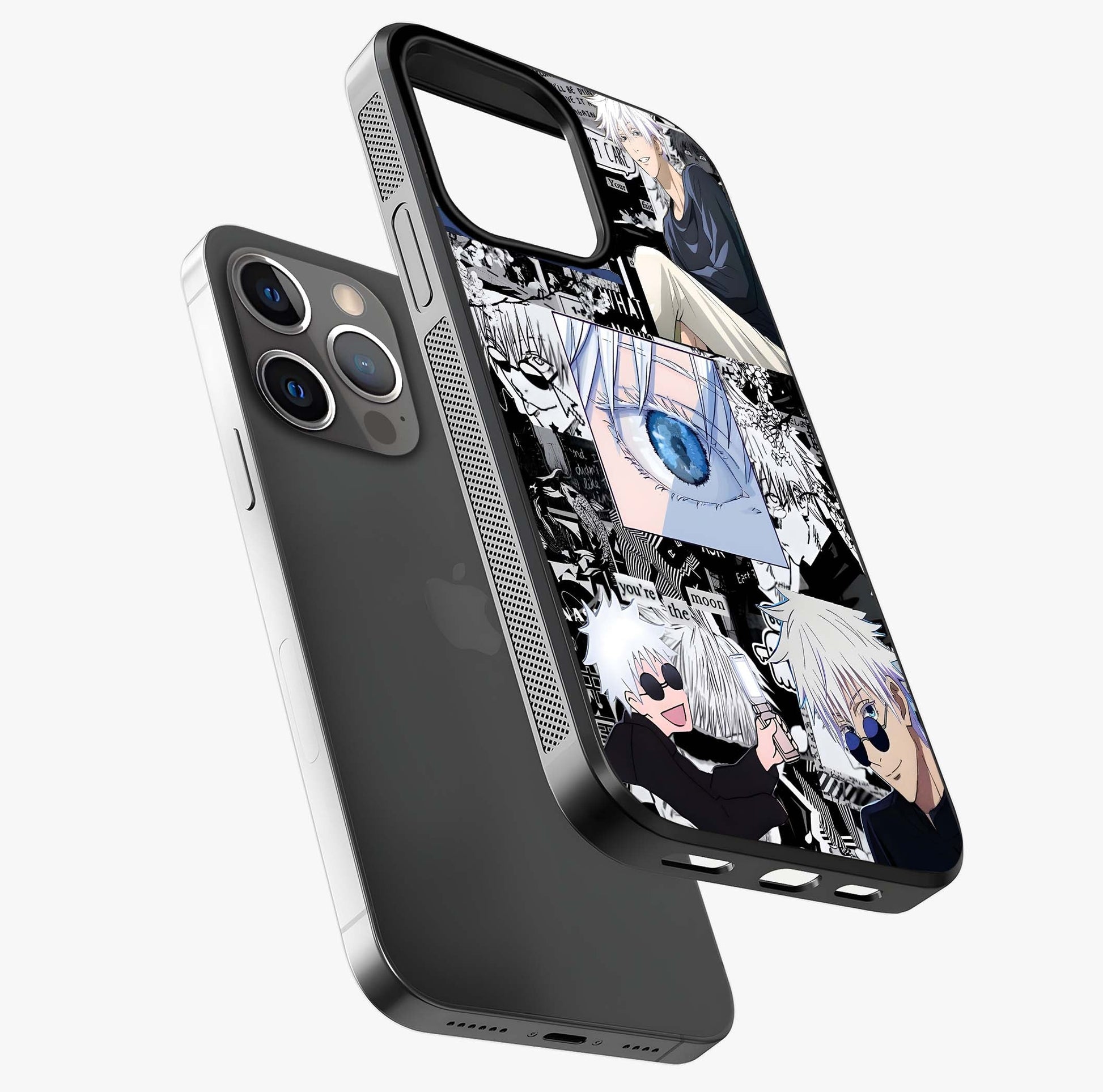Infinity Sorcerer Chaos Glass Case laid diagonally highlighting side profile, edges and glossy glass shine.