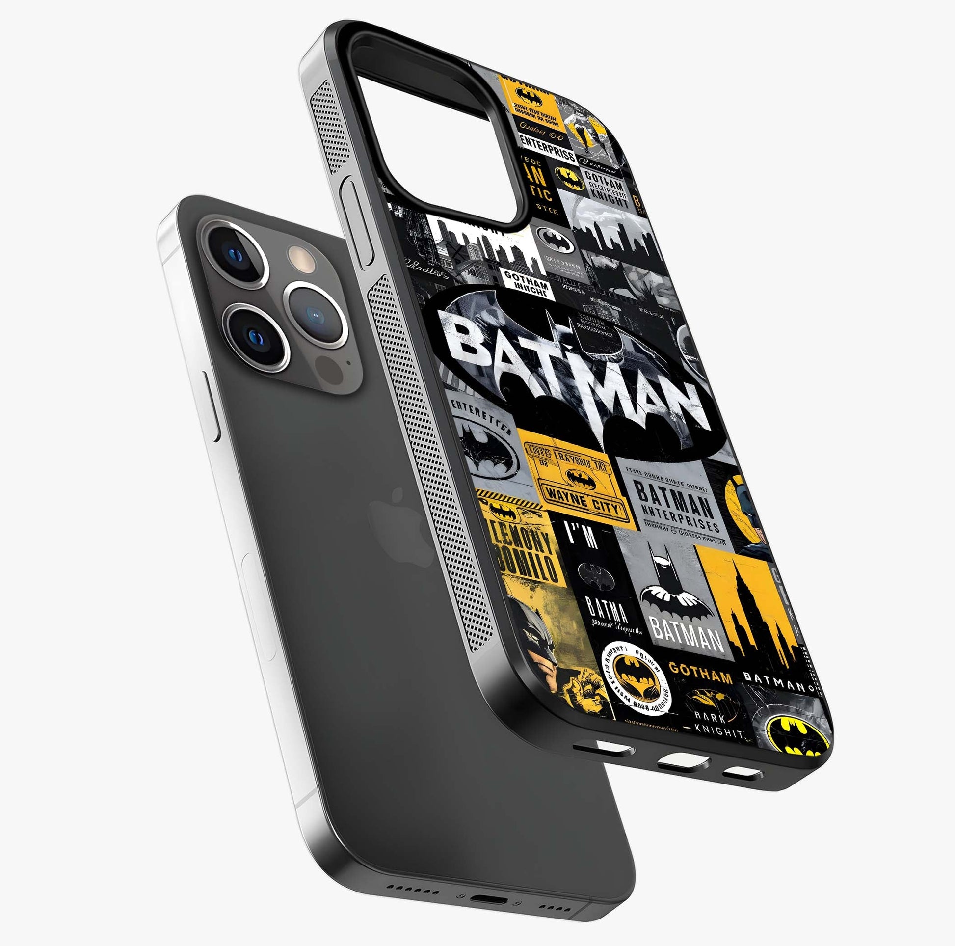Knight Gotham Rise Glass Case laid diagonally highlighting side profile, edges and glossy glass shine.