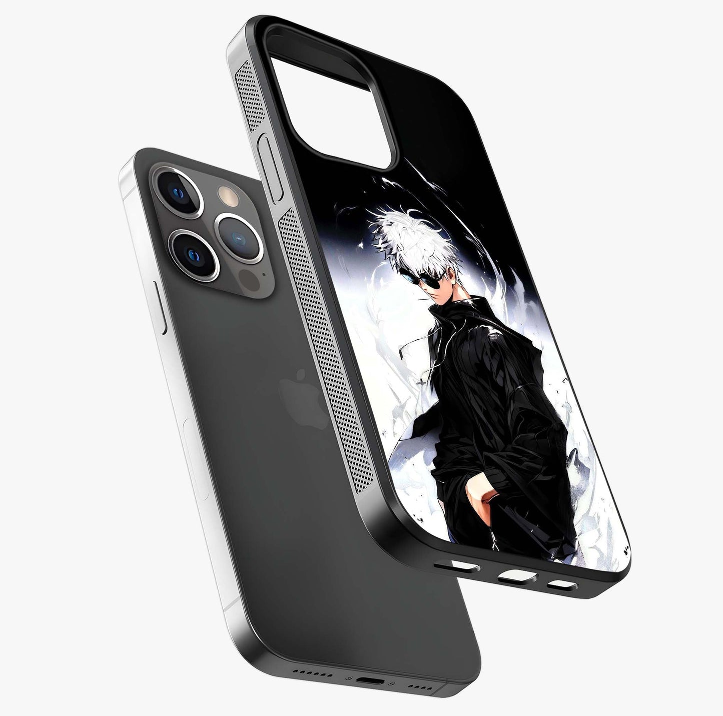 Limitless Shadow King Glass Case laid diagonally highlighting side profile, edges and glossy glass shine.
