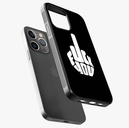 Rebel Mode On Glass Case laid diagonally highlighting side profile, edges and glossy glass shine.