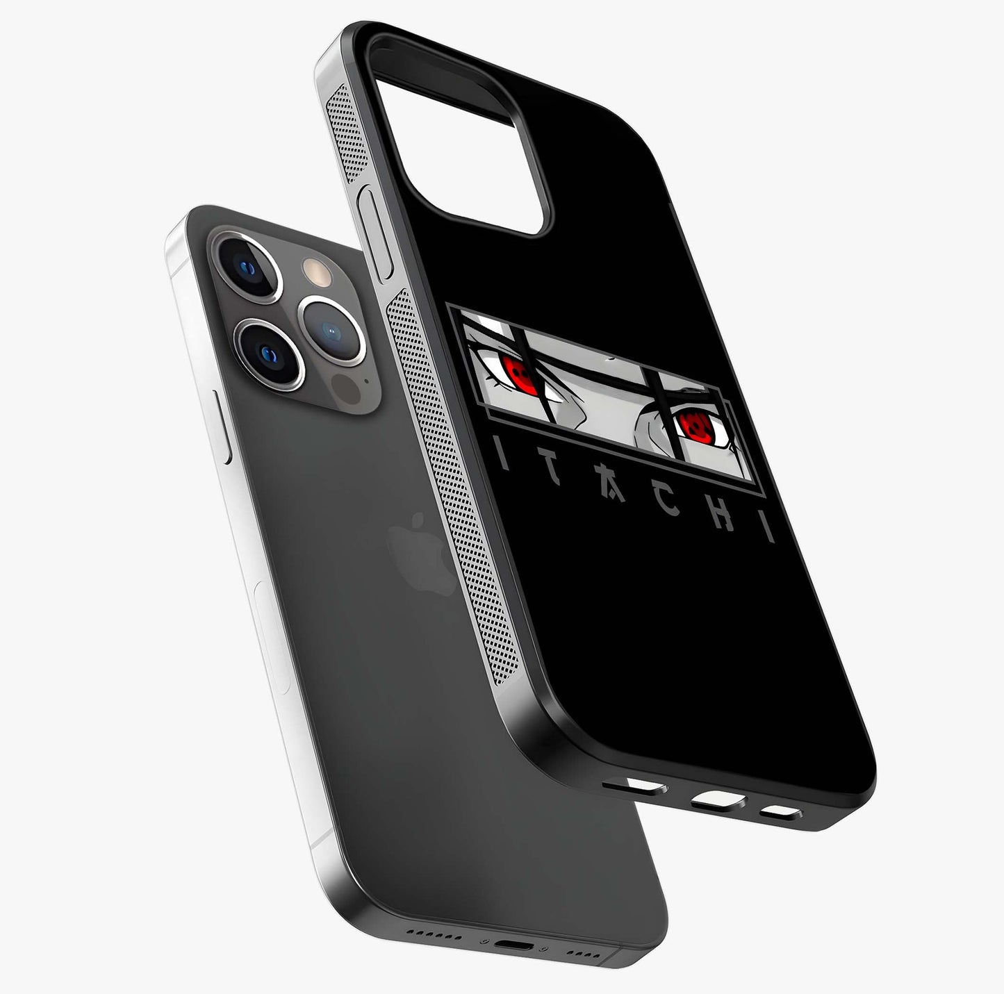 Scarlet Gaze Dominance Glass Case laid diagonally highlighting side profile, edges and glossy glass shine.