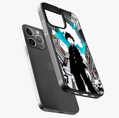 Silent Psychic Awakening Glass Case laid diagonally highlighting side profile, edges and glossy glass shine.