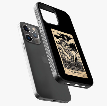 The Empress Glass Case laid diagonally highlighting side profile, edges and glossy glass shine.