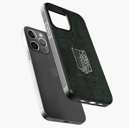 Wings Of Freedom Glass Case laid diagonally highlighting side profile, edges and glossy glass shine.