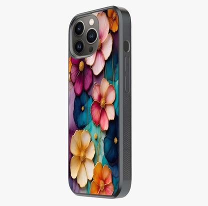 Artlyn Grace Flower Pattern Glass Case photographed in natural light showing reflective finish and design depth.
