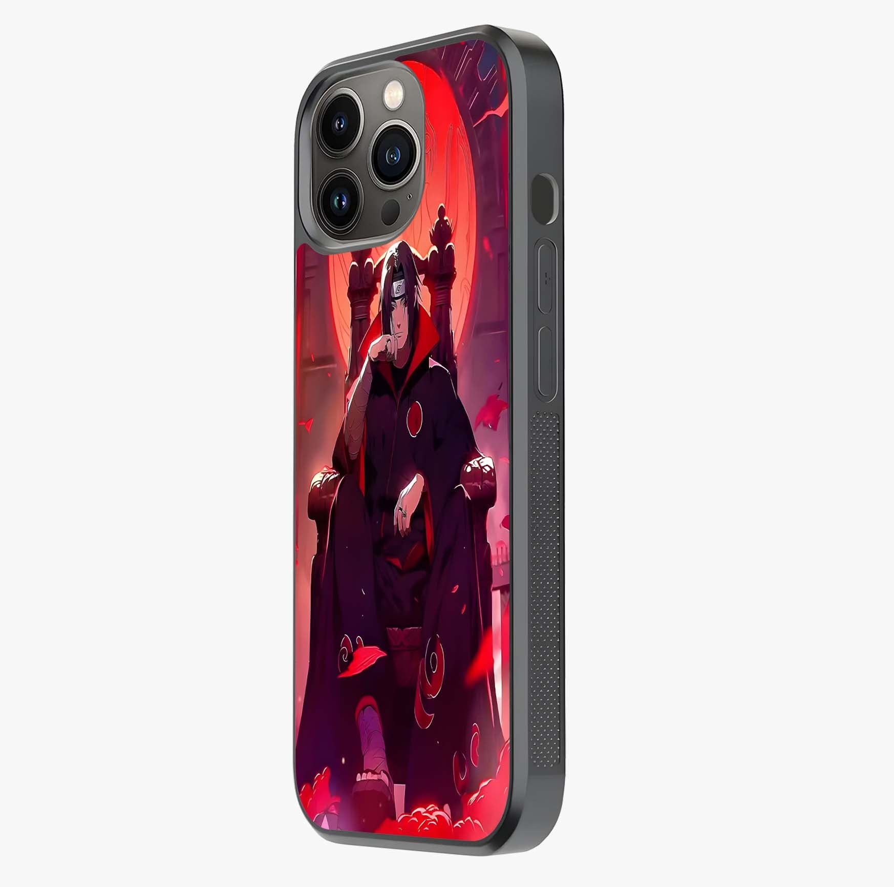 Blood Moon Sovereign Glass Case photographed in natural light showing reflective finish and design depth.