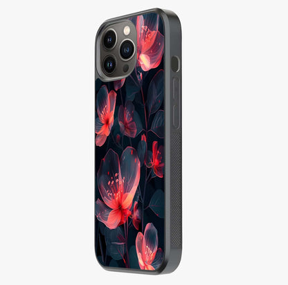 Dark Shade Of Flower Glass Case photographed in natural light showing reflective finish and design depth.