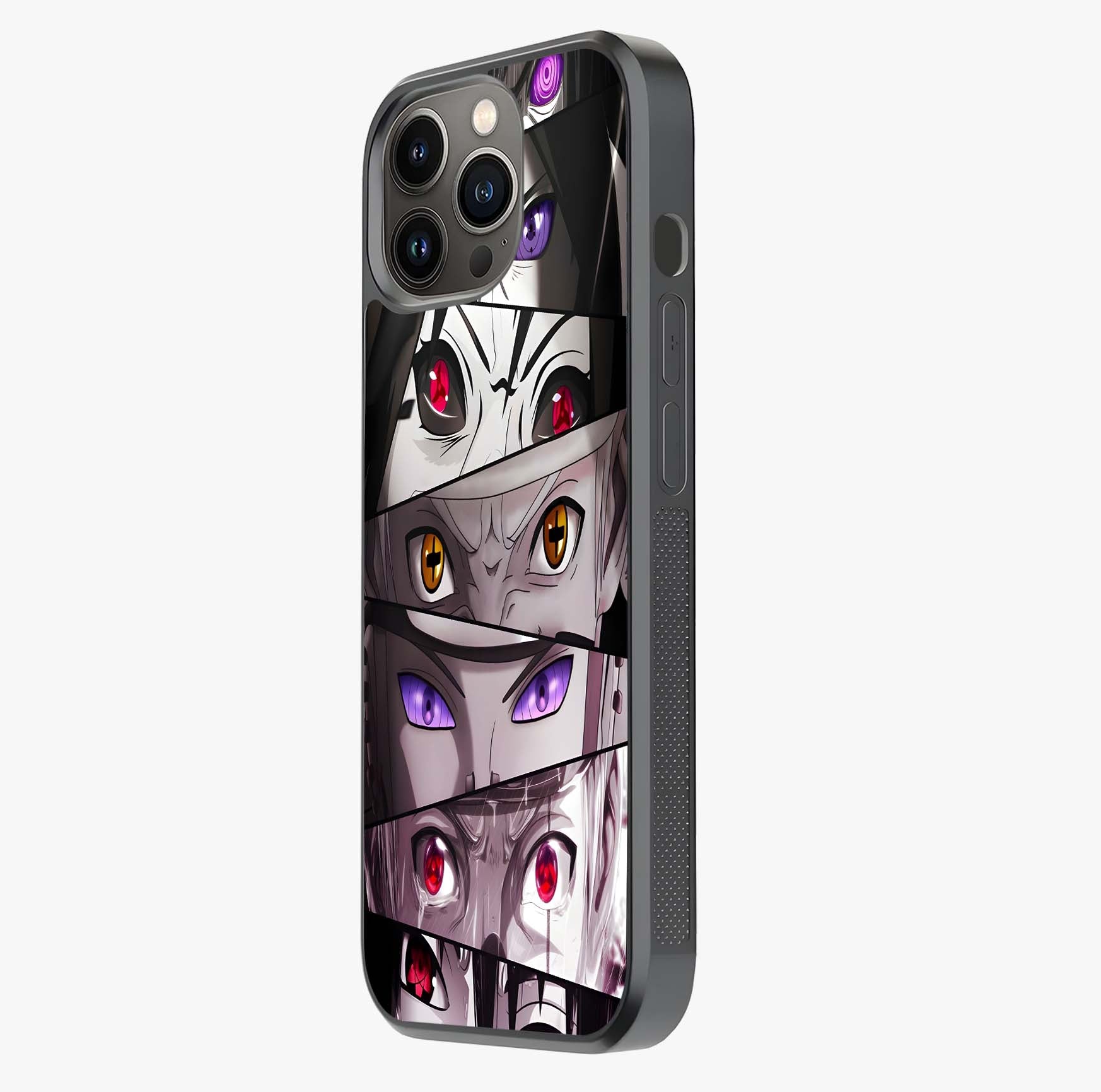 Eyes Of Destiny Glass Case photographed in natural light showing reflective finish and design depth.