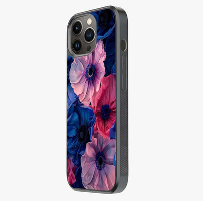 Flower Paper Art Pattern Glass Case photographed in natural light showing reflective finish and design depth.
