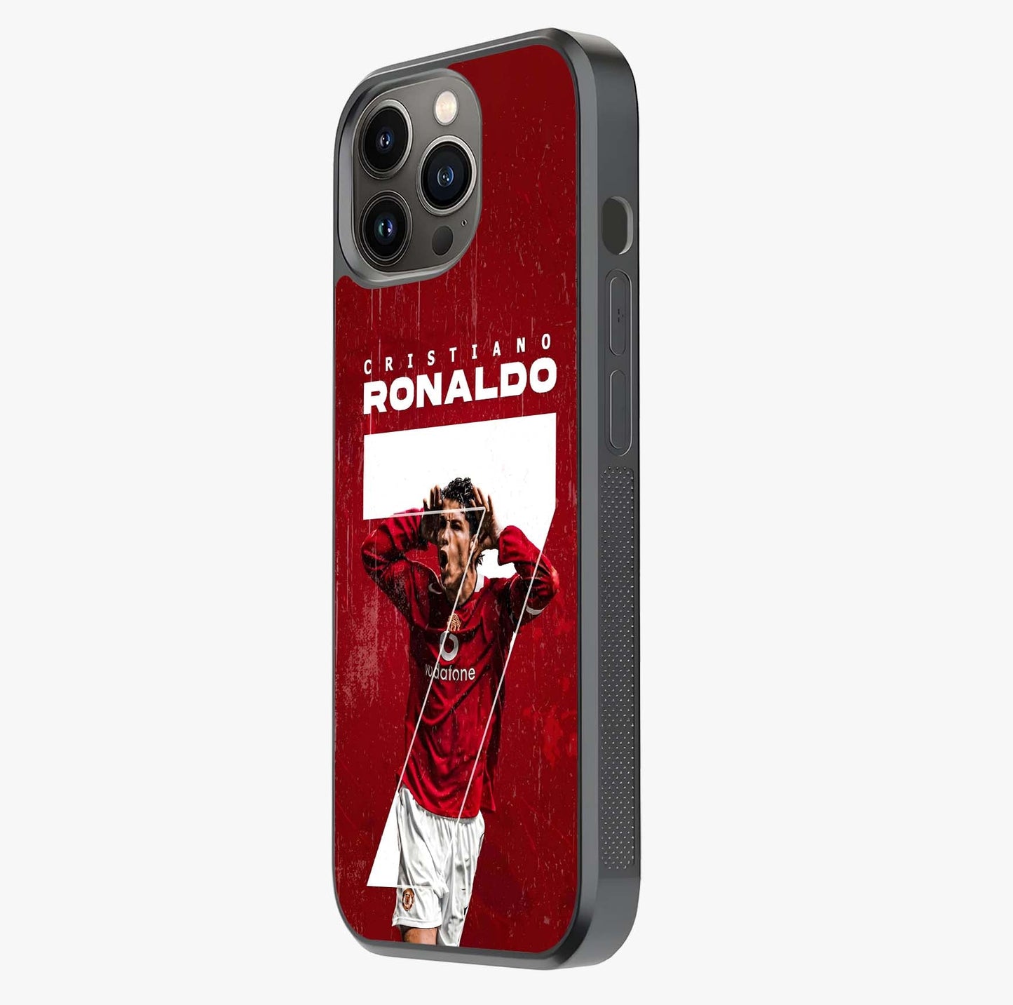 Goal Celebration Legacy Glass Case photographed in natural light showing reflective finish and design depth.